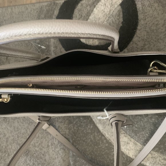 Kate Spade Margaux Medium Satchel Bag True Taupe Crossbody Gray - Picture 10 of 14